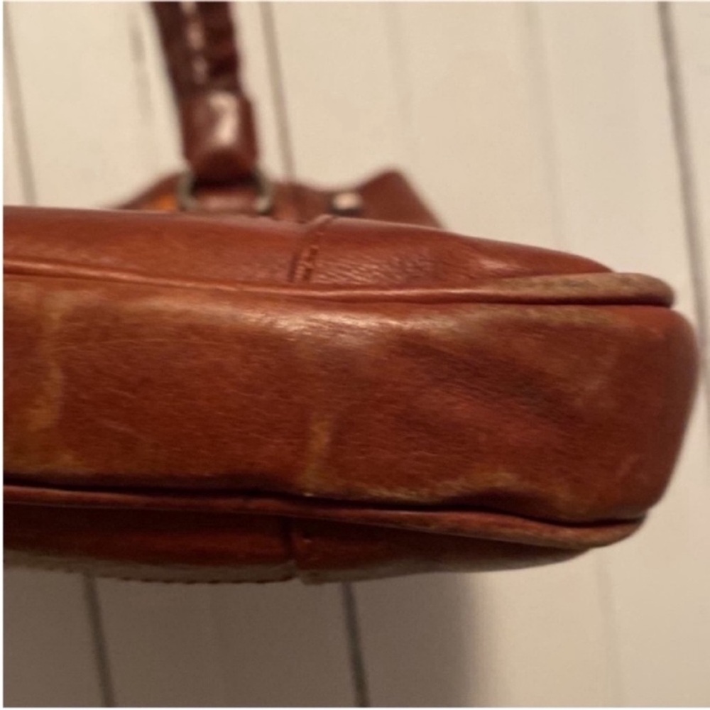 Rey Crocodile Leather Shoulder Bag Brown Tan - Picture 8 of 14